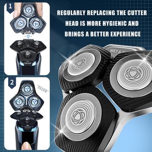 Cabezales de Afeitado de Repuesto con Doble Cuchilla para Afeitadoras Eléctricas, Resistentes al Agua IPX7, Alimentación USB, Lavables, para Uso Facial, Color Negro - Product Image 6
