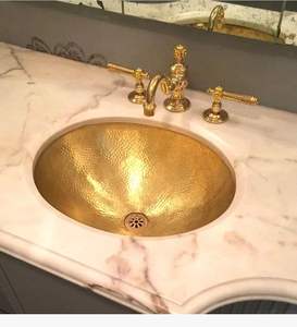 Évier en laiton de style élégant pour une salle de bain haut de gamme, créant un look raffiné avec une finition en laiton naturel - Product Image 5