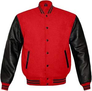 เสื้อแจ็กเก็ตขนสัตว์ผสมแขนเสื้อทำโลโก้ได้ตามต้องการแบบ2026มีให้เลือกทุกขนาดผู้ผลิต OEM ราคาดี - Product Image 3