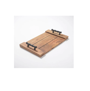 Dinnerware <b>Wood</b> <b>Serving</b> <b>Tray</b> with Metal Handle Latest Quality Kitchen Accessories Snack <b>Serving</b> <b>Tray</b> Most Selling - Product Image 1