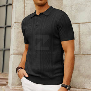 Personalizado su propio diseño sólido 100% algodón ecológico hombres de alta calidad transpirable de punto para camisas - Product Image 4