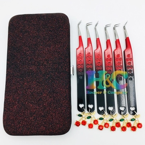 Top Vente Charme Pince À Épiler Cas Haute Qualité Rose En Acier Inoxydable Extensions De Cils Pince À Épiler Logo Personnalisable Vison Durable - Product Image 5