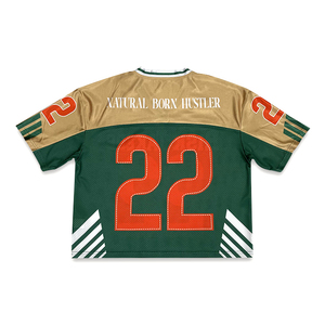 เสื้อฟุตบอลย้อนยุคบ็อกซี่สำหรับผู้ชายเสื้อครอปผ้าโพลีเอสเตอร์ผ้าตาข่ายวินเทจใส่ลำลองขนาดใหญ่ - Product Image 3