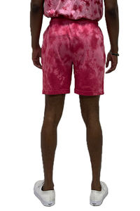 Short de survêtement en coton pour hommes, broderie en détresse, motif solide, délavé au soleil, bord coupé, délavé à l'acide, logo personnalisé, style décontracté et écologique - Product Image 6