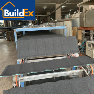 Precio al por mayor, teja metálica recubierta de piedra <span class=keywords><strong>Tudor</strong></span> gris oscuro, uso al aire libre, teja galvanizada para África, casa de autoconstrucción - Product Image 5