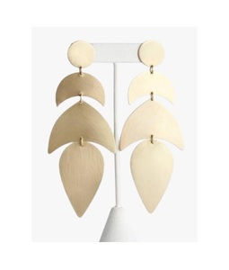 Louts ต่างหูลายดอกไม้แมนดาลาต่างหูทองเหลืองต่างหูดอกบัวชุบทองห่วงต่างหูทองเหลืองเครื่องประดับจำนวนมาก - Product Image 6