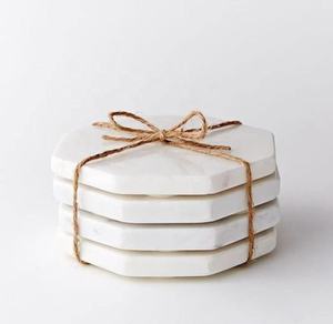 Posavasos de taza de té de piedra Natural de mármol redondo de alta demanda con soporte de Metal antiadherente, esteras y almohadillas al por mayor para uso doméstico y hotelero - Product Image 4