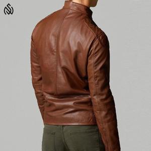 Veste d'hiver en cuir de vachette véritable de qualité supérieure, style motard, veste d'hiver en cuir personnalisée à la mode pour hommes - Product Image 4