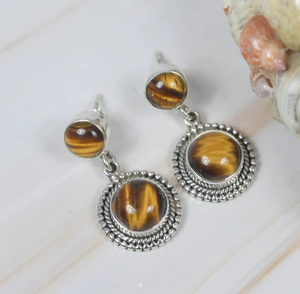 Ojo de tigre 925 plata esterlina piedra preciosa gancho pendiente hecho a mano diseñador joyería Julio piedra natal estilo lindo fiesta regalo de Navidad - Product Image 1