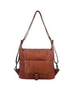 Mochila de Negocios de Cuero Marrón para Mujer, Bolso de Hombro Convertible, Bolso Tipo Hobo Suave, Mochila de Viaje, Mochila de Trabajo Vintage de Algodón - Product Image 1