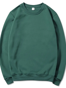 Sweat-shirt à capuche en polaire à manches longues uni pour homme, pull d'hiver en tricot, col rond, polyester/coton, anti-rétrécissement - Product Image 4