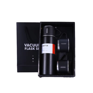 Thermos di Alta Qualità 500ml in Acciaio Inox 304 con Logo Personalizzato, <span class=keywords><strong>Set</strong></span> con Una Tazza e <span class=keywords><strong>Due</strong></span> Coperchi, Confezione Regalo, Senza BPA, per Viaggi - Product Image 2