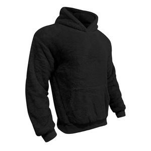 Pull-over à capuche en fourrure personnalisé Tissu doux et brillant Manches longues Slim Fit Couleur noire Respirant Sweat à capuche en fourrure d'hiver pour hommes - Product Image 3