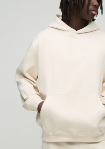 Custom Made Heavyweight Cotton Fleece Pullover Hoodie & Sweatpants Set Loose Fit Breathable Hip Hop Solid color Tracksuit - Product Image 2