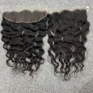 Extensiones de cabello humano crudo vietnamita natural 100% HD para encaje Frontal con fuente de donante Natural Wave One - Product Image 1