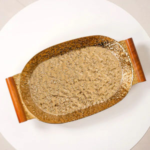 Bandeja de Servicio Redonda de Lujo, Diseño Único y Atractivo, Grabada, Hecha de Cobre de la Mejor Calidad, Procedente de la India - Product Image 2