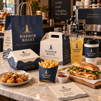 Ensemble d'emballages personnalisés AT PACK pour café à emporter avec logo, sacs en papier, gobelets à café, boîtes alimentaires et fournitures de restaurant pour la promotion de votre marque