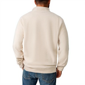 Sweat-shirt à capuche sport pour homme, collection automne-hiver, grande taille, décontracté, pull-over, demi-zip, motif à pois, col rond, en polaire tricotée - Product Image 6
