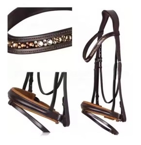 Meilleure qualité cheval équestre équitation Sport véritable cuir véritable nouvelle fantaisie bride et rêne ensemble avec taille personnalisée - Product Image 1