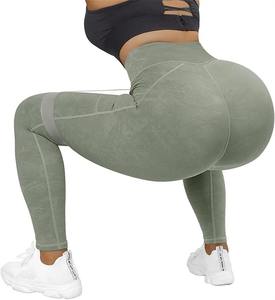 Mallas de entrenamiento de secado rápido transpirables sin costuras de alta calidad para mujer, bolsillos, cintura alta, compresión, OEM, logotipo personalizado, suministro de fábrica - Product Image 5