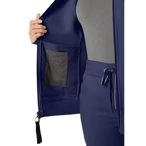 Blouse d'infirmière de haute qualité, tissu léger, doux et extensible, fermeture éclair intégrale, poche utilitaire pratique pour le travail - Product Image 4