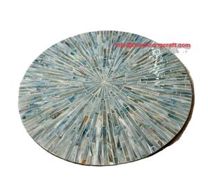 Vente en gros de sets de table ronds décoratifs en nacre de haute qualité napperons incrustés de coquillages - Product Image 1