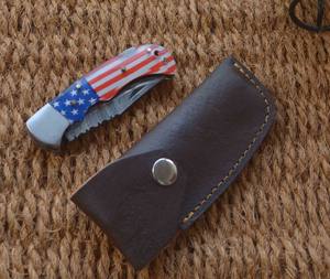 Couteau pliant de chasse en acier inoxydable fait main, motif drapeau américain patriotique, manche en bois, personnalisable OEM, qualité industrielle, livraison directe - Product Image 2