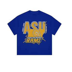Albany State University เสื้อยืดฟุตบอลชายผ้าโพลีเอสเตอร์/ ผ้าฝ้ายถักระบายอากาศได้ดีเครื่องแต่งกายทีมวิทยาลัย hbcu ฤดูร้อน - Product Image 2