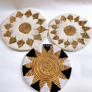 Jacinthe d'eau naturelle faite à la main rustique moderne Art Antique tenture murale panier décoration murale décor à la maison fabriqué au Vietnam - Product Image 4