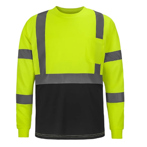 Camisa DE SEGURIDAD reflectante fluorescente de alta visibilidad Ropa de trabajo de construcción de poliéster de manga corta de secado rápido Ropa de trabajo de alta visibilidad - Product Image 3