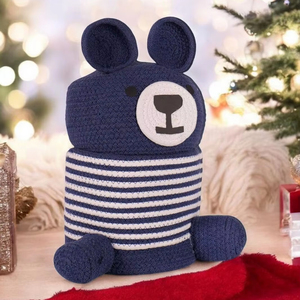 Cesta de almacenamiento con forma de cuerda de algodón hecha a mano para guardería, organizador de juguetes para niños con ropa, uso de sala de juegos, cesta surtida - Product Image 3