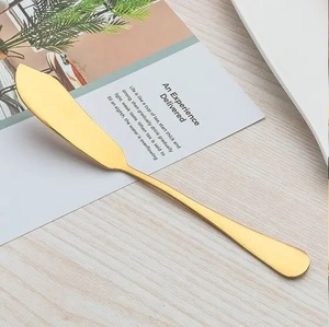 Cubiertos chapados en oro de lujo de acero inoxidable para boda, juego de cuchara y tenedor con mango plano, seguro y saludable, gran oferta - Product Image 2