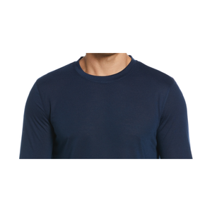 Perry Ellis Portfolio <b>Men's</b> Comfy <b>Christmas</b> Knitted Sleep <b>Shirt</b> Casual Home Wear Set-Blue Short Sleeves Size L for Summer Winter - Product Image 2