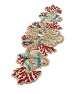 Chemin perlé de belle conception de fleur faite à la main pour la cuisine et la table à manger décoration de la maison à motifs floraux fabriqué en inde - Product Image 2