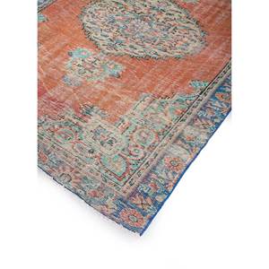 Alfombra de Lana Anudada a Mano Estilo Vintage, Patrón de Medallón Rojo y Naranja, Gran Tamaño 9x12 para Decoración de Sala de Estar, Nombre del Producto: Pae-2780 - Product Image 2