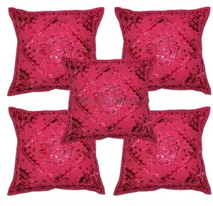 Beautiful Indian Cushion Covers Luxury Bedsheet Pillow Covers Set Of 5 Cushion Cover Throw Sofa Sham Living Room