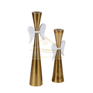 Nouveau achat Meilleure vente Bougeoir personnalisable Vaisselle de table Bougeoir Couleur dorée avec porte-plume d'ange - Product Image 6
