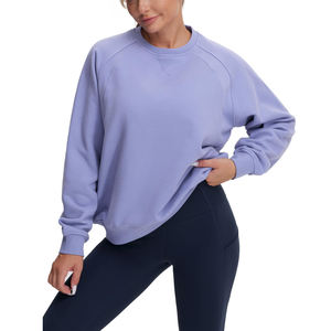 Sudadera de Invierno para Mujer, Corte Regular, Felpa Transpirable, con Bolsillos Delanteros, Hombros Caídos, Cuello Redondo - Product Image 5