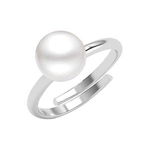 NOVAMART Fine Buy Premium 925 Sterling <b>Silver</b> AAA Grade Round Pearl <b>Rings</b> for <b>Women</b> <b>Wedding</b> Engagement Wholesale Export - Product Image 1