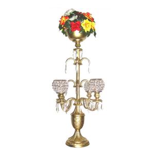 Candelabros de aluminio de diseño en relieve hechos a mano con cuenco de flores votivas de cristal para bodas decoraciones navideñas centro de mesa - Product Image 1