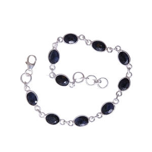 Saphir pierres précieuses bijoux pour femmes argent Boho Style Bracelet bijoux 925 argent Sterling tendance Bracelet fait main cadeau pour - Product Image 1