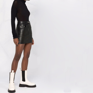 กระโปรงหนังเอวสูงสำหรับผู้หญิง, สินค้ามาใหม่กระโปรงรัดรูปเข้ารูปดีไซน์ใหม่สำหรับฤดูหนาว - Product Image 4