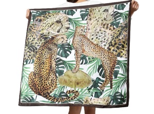 Handmade Luxurious <b>Silk</b> Summer Jacquard <b>Scarves</b> <b>Square</b> Printed Shawls Fouta Adding Elegance to Any Outfit Made in India - Product Image 2