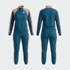 Conjunto Deportivo de Forro Polar para Mujer, Estampado Informal de Invierno, con Cremallera Completa, Patrón Sólido, Secado Rápido, 300g Poliéster/Algodón, Cuello Redondo, Corte Regular - Product Image 3