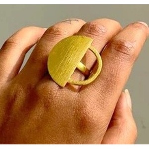 Fashionable Vintage Brass <b>Ring</b> 18K Gold Plated Children's Gemstone Claw Inlay Statement Wings Style Gift - Product Image 2