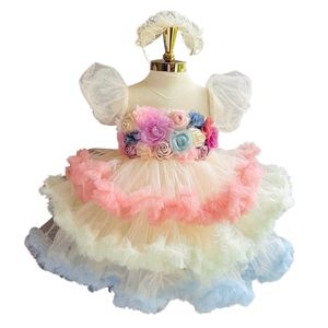Vestido de flores 3D de alta calidad para niñas bebés de 3 niveles estilo princesa superventas para fiestas de otoño hecho Vietnam OEM ODM niños - Product Image 1