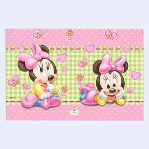 Nappe en plastique Minnie Bebe 1,2x1,8m pour décoration de fête, lot de 2 sacs - Product Image 1