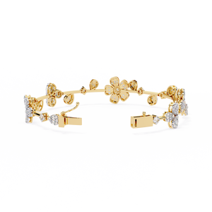 Magnifique bracelet et jonc en or 18 carats avec diamants de laboratoire, accessoire de bijouterie luxueux - Product Image 5