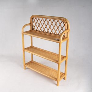 Étagère en rotin bohème à 3 niveaux, support de rangement en osier pour plantes, livres, chaussures, meubles écologiques pour l'entrée, la salle de bain, la chambre à coucher, décoration - Product Image 1