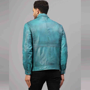 Veste en cuir de haute qualité sur mesure pour hommes avec col montant et logo frontal, couleur unie, tissu PU, streetwear d'hiver - Product Image 2